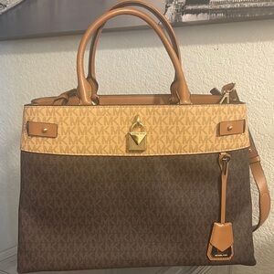 Michael Kors Brown and Tan Tote Bag